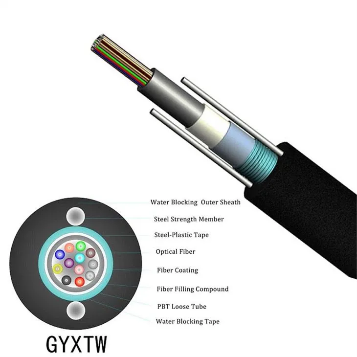 2 4 6 8 16 24 Aerial Armoured Outdoor Gyxtw 1km 2km Price G652d Single Mode 12 Core Fiber Optic Cable