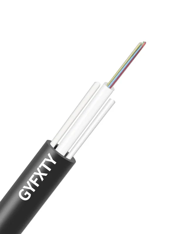 Single Mode Aerial Non Metallic Gyfxty/gyfxy G652d Two Frp Strength Parallel Loose Tube 4 6 8 12 Core Fiber Optic Cable