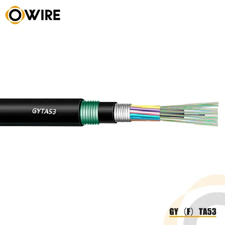Direct Buried,  anti rodent, Corrugated Steel Armoured Tape, aerial, buried, g652d, hanging, pole mounted, multimode, outdoor fiber optic cable GYTA53  Manufacturer