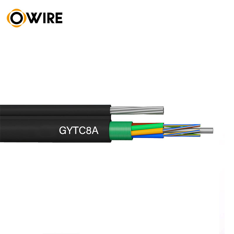 1-24 Core figure PSP/APL armored anti rodent fig 8 outdoor Aerial overhead handing messenger fiber optic cable GYXTC8S manufacturer