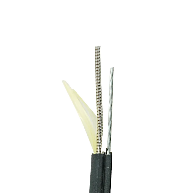 Figure Fig 8 Armoured Steel Wire Tight Buffer Messeger Hanging Single Mode Multimode Overhead Fiber Optic Cable