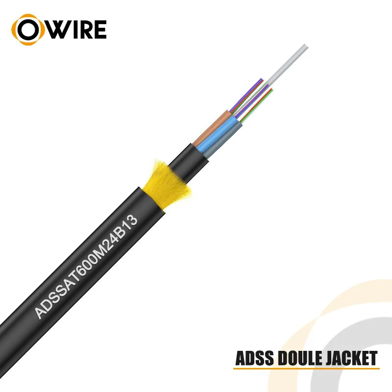 ADSS dual double jacket sheath aramid yarn All Dielectric Self-Supporting Optical Fiber Cable 2-288 core Manufacturer