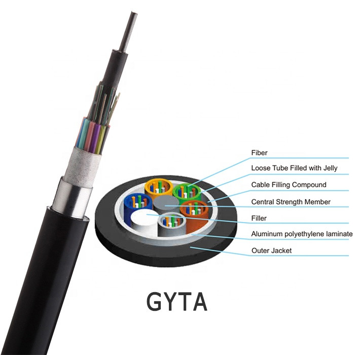 Aerial Duct Air Blown Buried Hanging pole mounted Outdoor Fiber Optic Cable GYTA