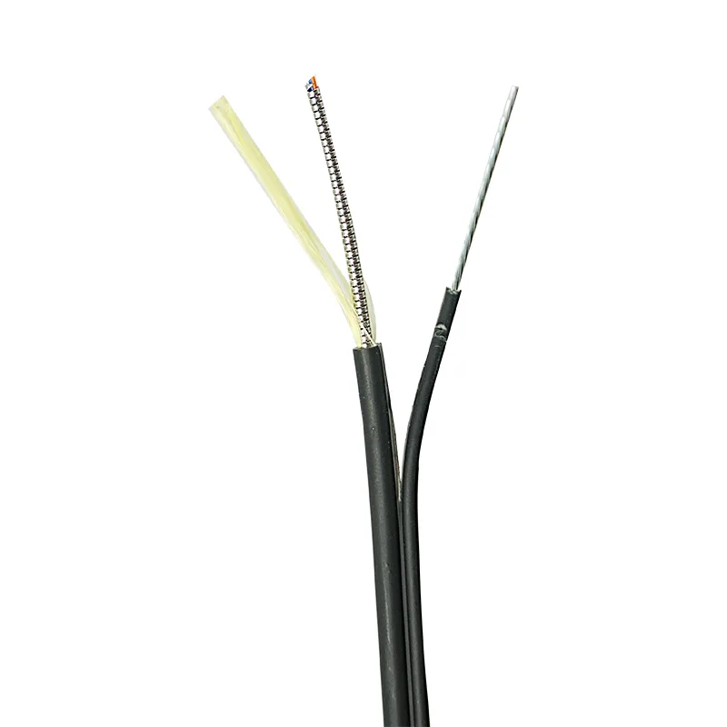 Rajah Rajah 8 Wayar Keluli Berperisai Penampan Ketat Messeger Gantung Kabel Gentian Optik Overhed Mod Tunggal Multimode