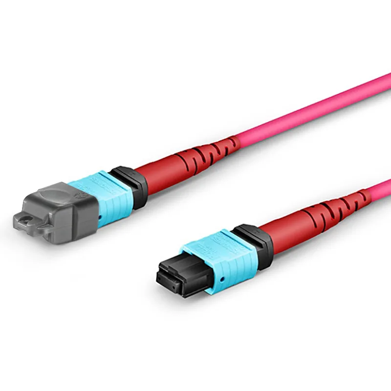 MTP-24 UPC Female 24 Fibers OM4 Plenum 0.35dB Max, Type A, Magenta MTP Fiber Optic Jumper Cable