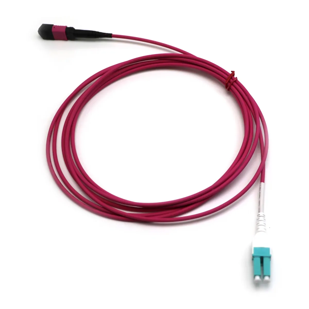 Uniboot MPO to LC 2Core -24 Core Multimode OM4 Magenta Fiber Optic Patch cord