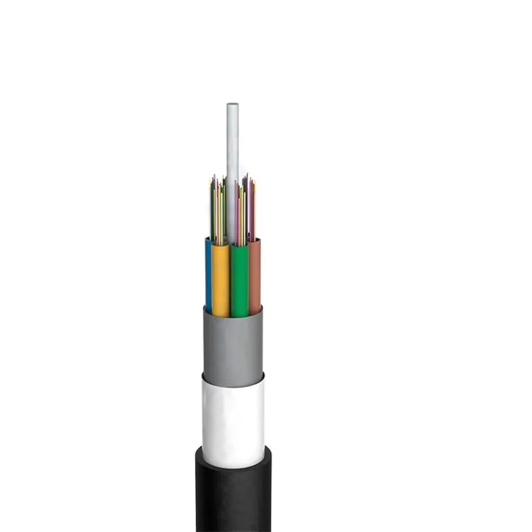 2-144 core All Dielectric Non Metallic aerial / duct anti-rodent FRP Yarn Fiber Optic Cable