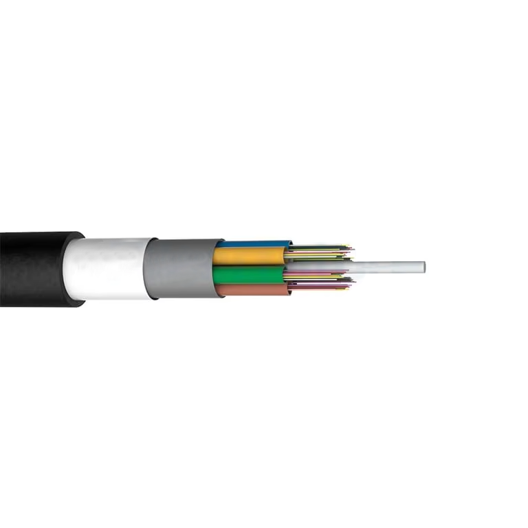 2-144 core All Dielectric Non Metallic aerial / duct anti-rodent FRP Yarn Fiber Optic Cable