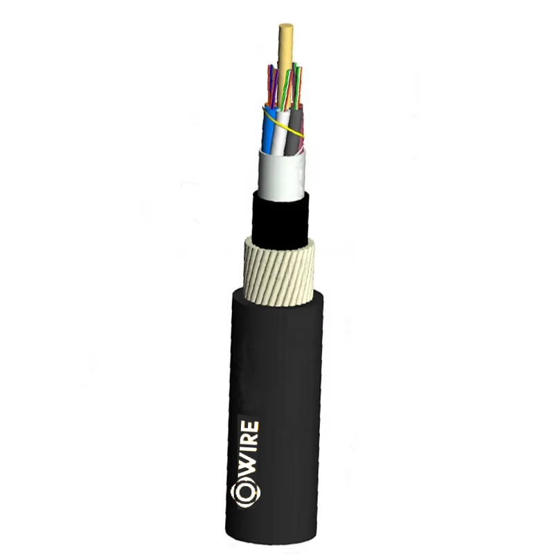 2-24 core direct burial, duct, hanging All Dielectric Non Metallic anti-rodent FRP Yarn Armored Fiber Optic Cable