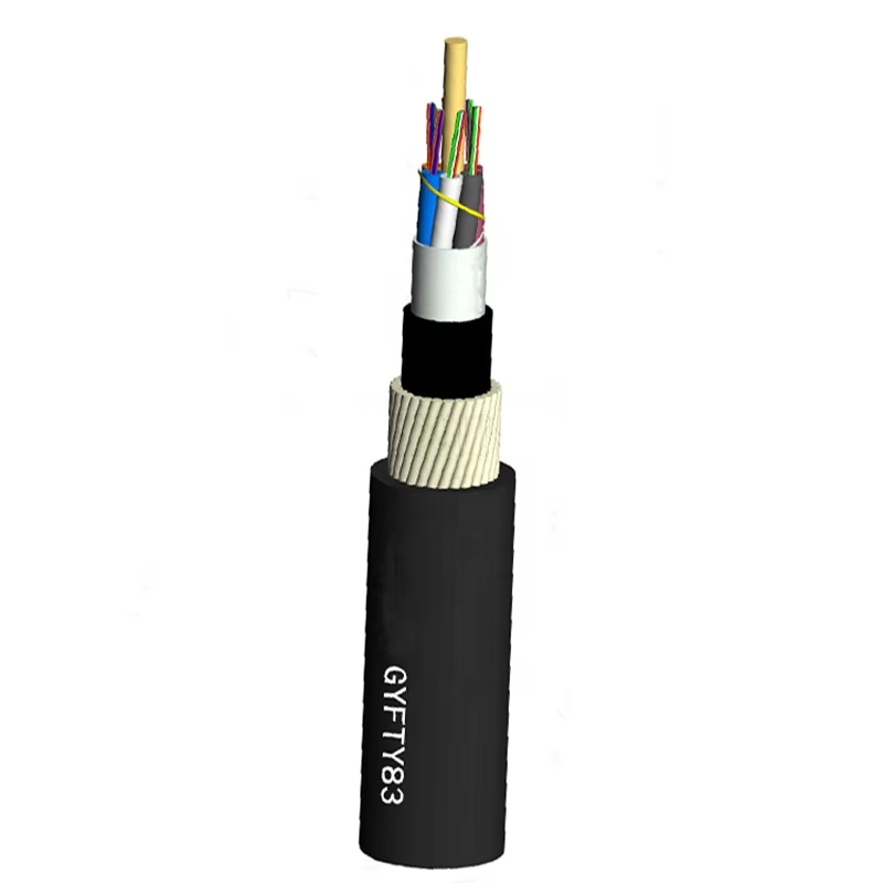 2-24 core direct burial, duct, hanging All Dielectric Non Metallic aerial / duct anti-rodent FRP Yarn Fiber Optic Cable