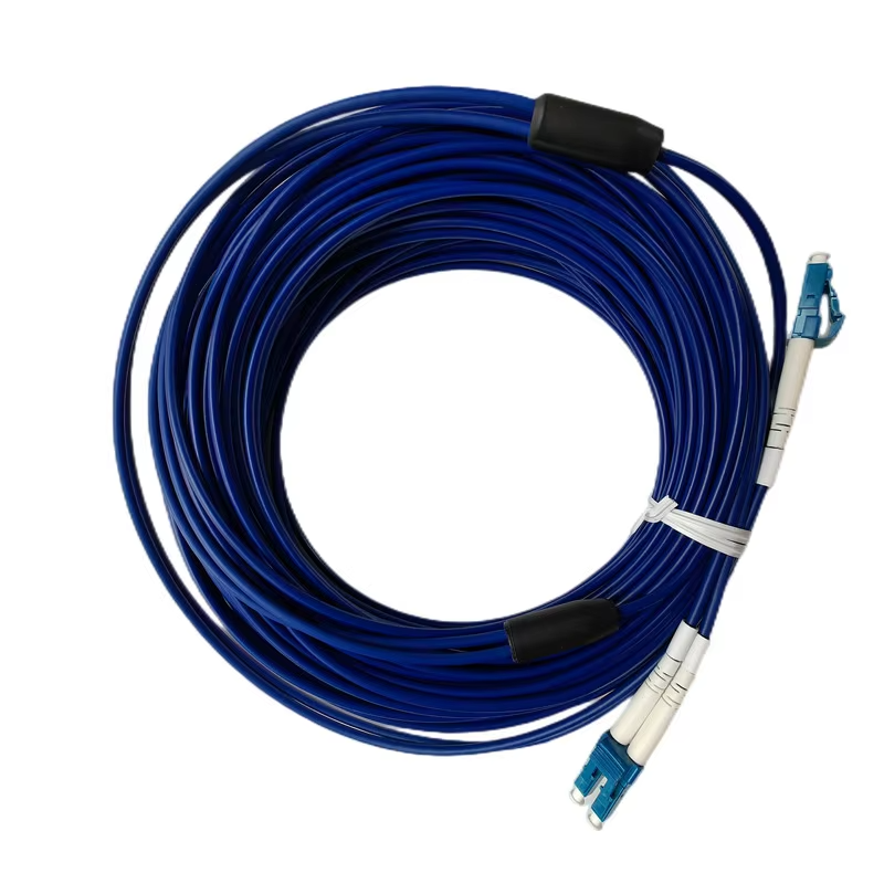 Indoor / Outdoor Armored Anti-Rodent patch cord LC/SC/FC/ST Duplex Single mode Fiber Optic Cable Patch Cord