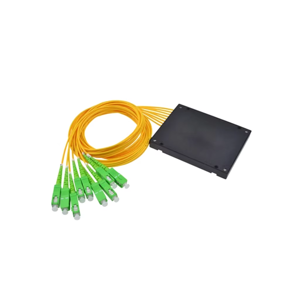 1×2, 1×4, 1×8, 1×16, 1X32, 1X64 SC/APC Connector Optical Fiber PLC Splitter