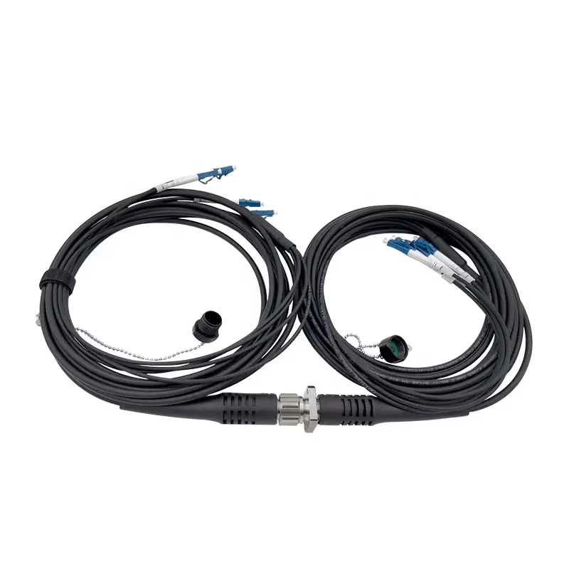 ODC To 4xLC G657A1 5.0mm LSZH Outdoor Armored ODC Fiber Optic Patch Cord Cable