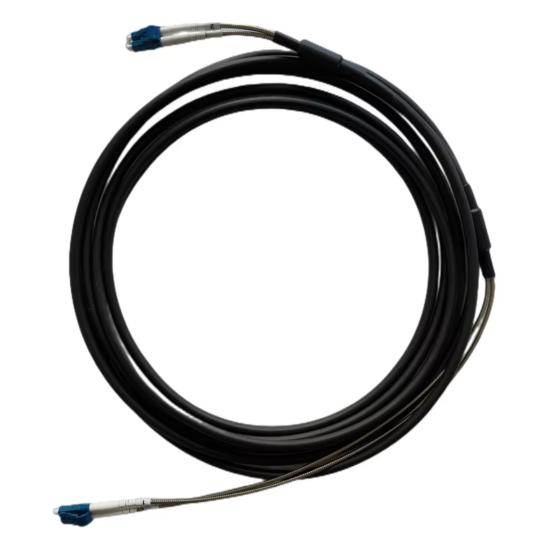 Indoor / Outdoor Armored Anti-Rodent patch cord LC/SC/FC/ST Duplex Single mode Fiber Optic Cable Patch Cord