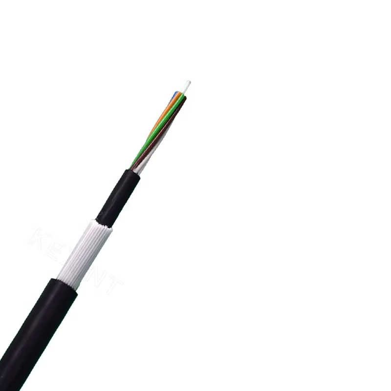 2-24 core direct burial, duct, hanging All Dielectric Non Metallic aerial / duct anti-rodent FRP Yarn Fiber Optic Cable