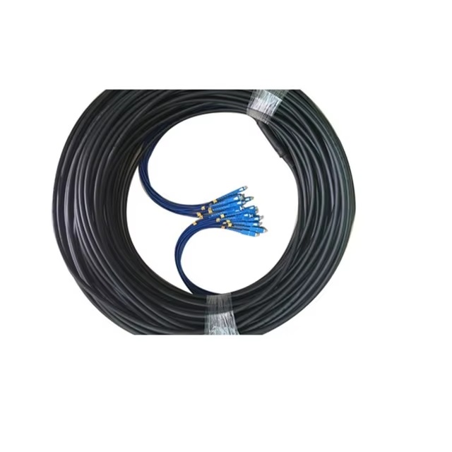 20m to 1000m per roll SC to SC 12 Strand Waterproof Head SM Armored Breakout Fiber Optic Patch Cord