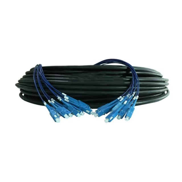 20m to 1000m per roll SC to SC 12 Strand Waterproof Head SM Armored Breakout Fiber Optic Patch Cord