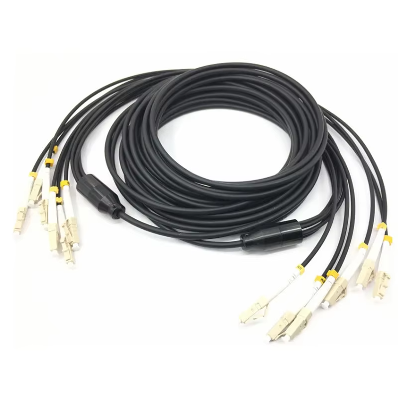 Armored LC to LC patch cord 50m to 1000M 6 Strand Multimode 50/125 10 Gigabit Fiber Optic Patch Cord Cable