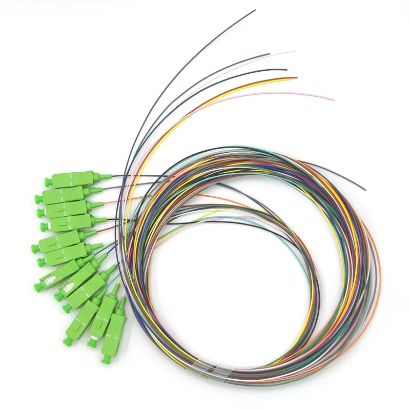SC APC 12 Fibers Single Mode OS2 SM Fiber Optic Pigtail