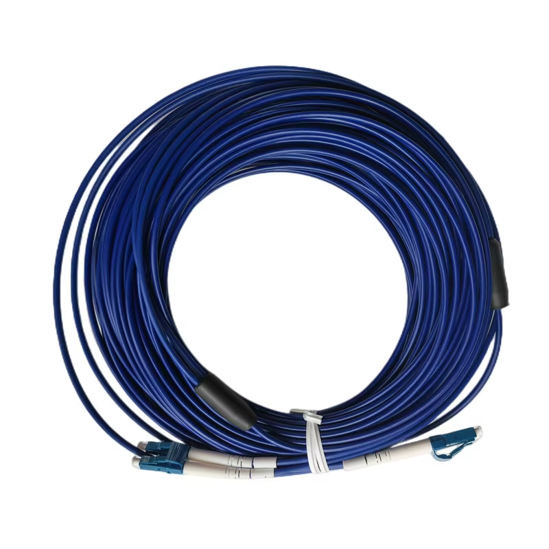 Indoor / Outdoor Armored Anti-Rodent patch cord LC/SC/FC/ST Duplex Single mode Fiber Optic Cable Patch Cord