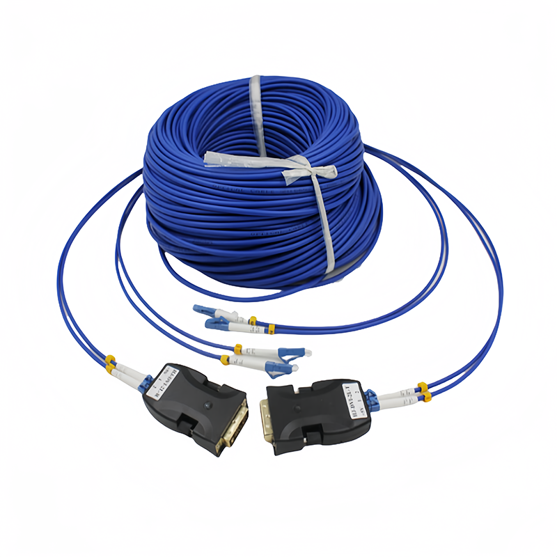 Tactical LC To SC  Patch Cord 4core Indoor Blue Lszh Armored Cable Monomode Trunk Cables for Broadcasting TV