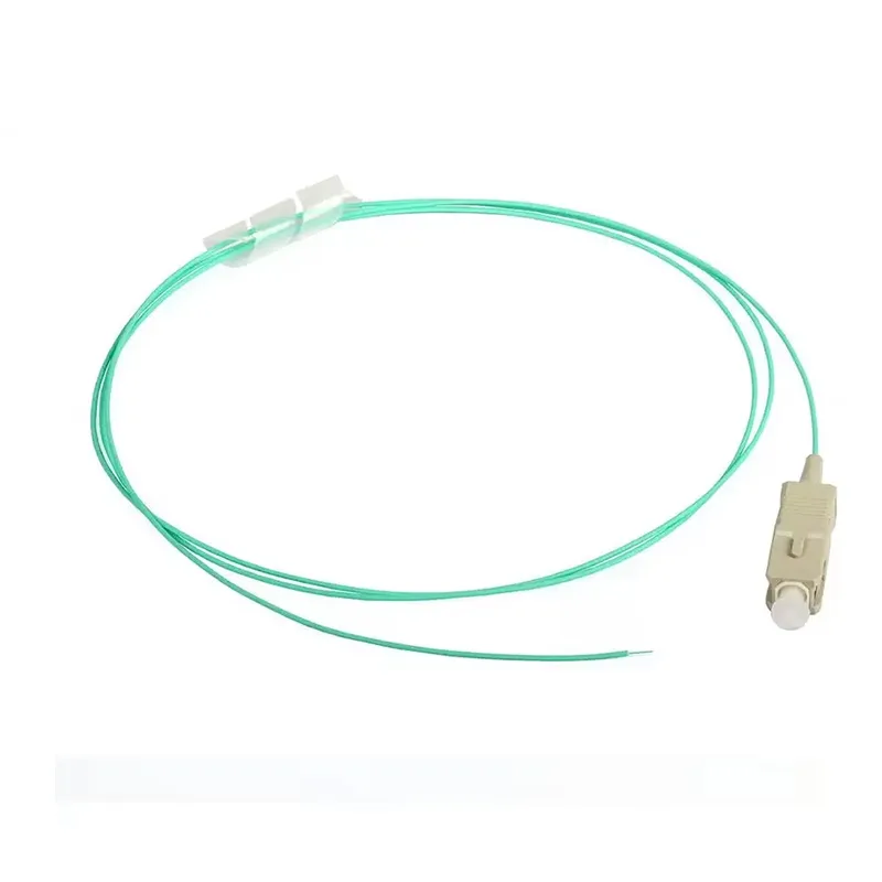 Pigtail FTTH FTTB FTTX Network SC / LC / ST / FC / MPO / MU / E2K/ MTRJ Connector OM3 LC / UPC 0.9mm Fiber Optic Pigtail