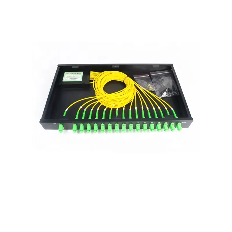 1×2 / 1×4 / 1×8 / 1×16 / 1×32 / 1×64 Fiber Optic Rack Mounted PLC Splitter