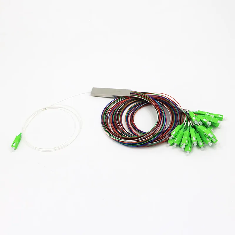 1×16 PLC SC/APC Connector Steel Tube Fiber Optic Splitter
