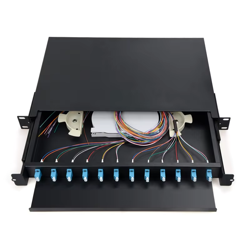 1U 19″ Odf 12 Port Fc Apc Fibre Optique ODF