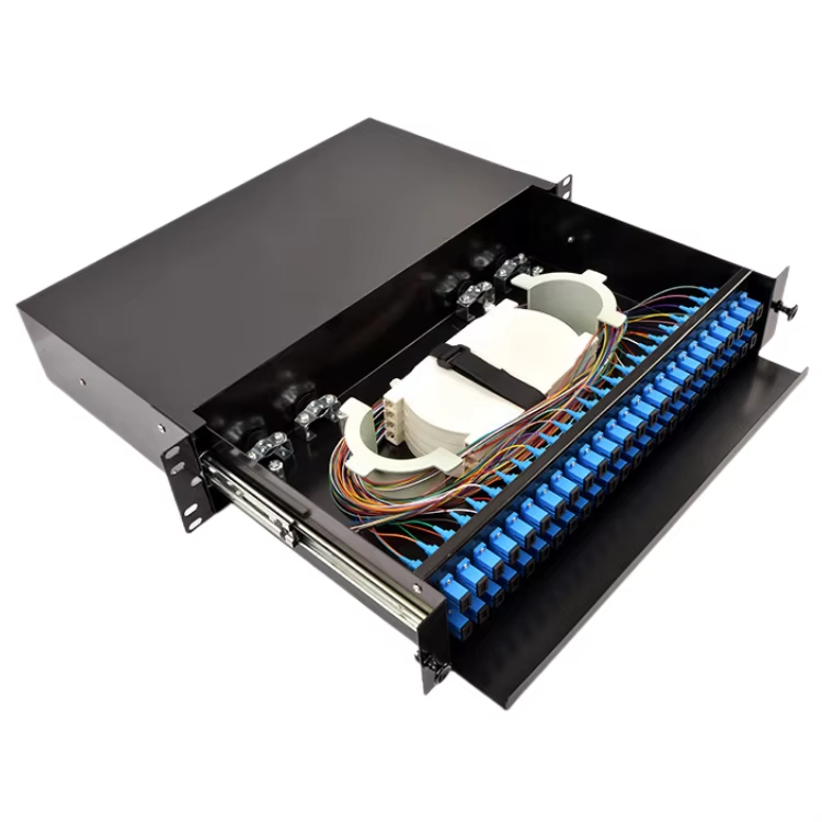2U 48 port Drawer Optical Termination Box Rack Mount Fiber Optic Patch Panel