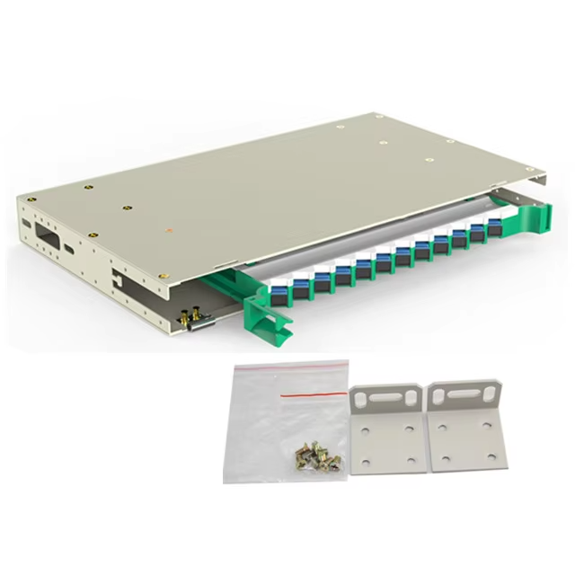 1u 12 Port Drawer Type Rack Mounted Odf Cabinet Fiber Optic Patch Panel