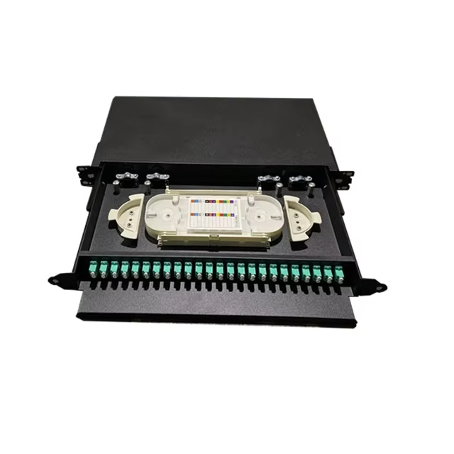 48 Port LC Adapters 1U 19 Inch Rack Mount LIU Unloaded OM3 Fiber Enclosure OFC Patch Panel