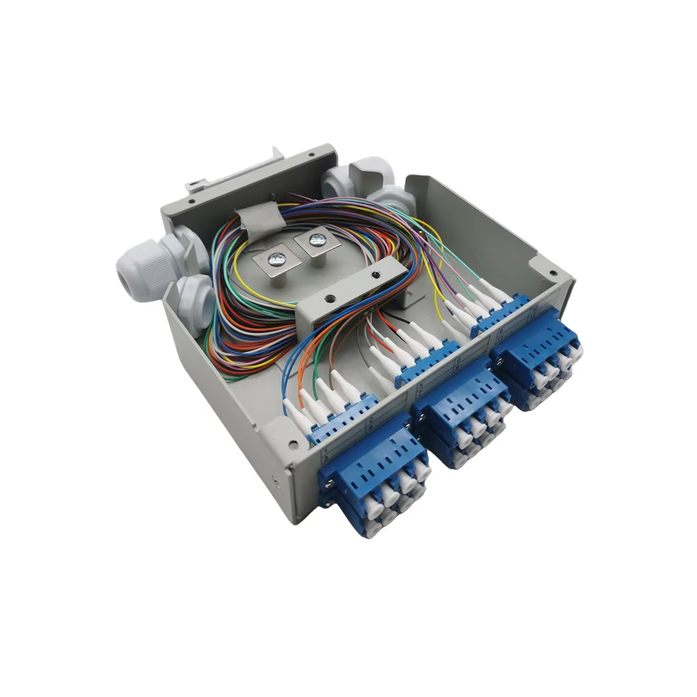 Din Rail Liu 6 Port LC Quad Patch Panel Fiber Optic Terminal Box
