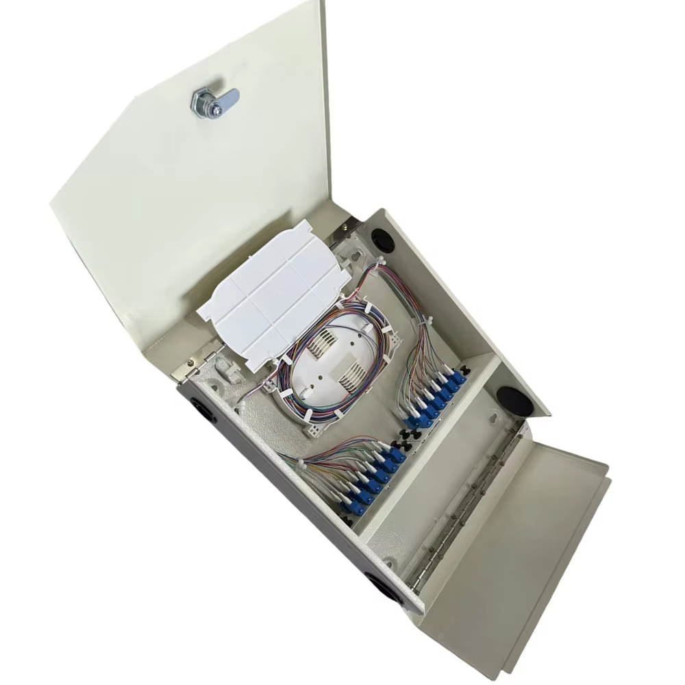 24 Couplers SC Simplex Indoor Wall Mounted Fiber Optic Distribution Box