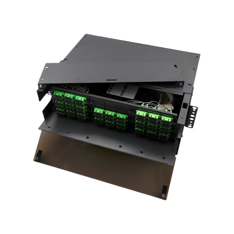 Fiber Optic Patch Panels 96 Cores / 144 Cores Rack Mount Drawing Type Optical Distribution Frame