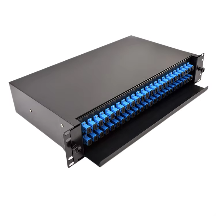 2U 48 port Drawer Optical Termination Box Rack Mount Fiber Optic Patch Panel
