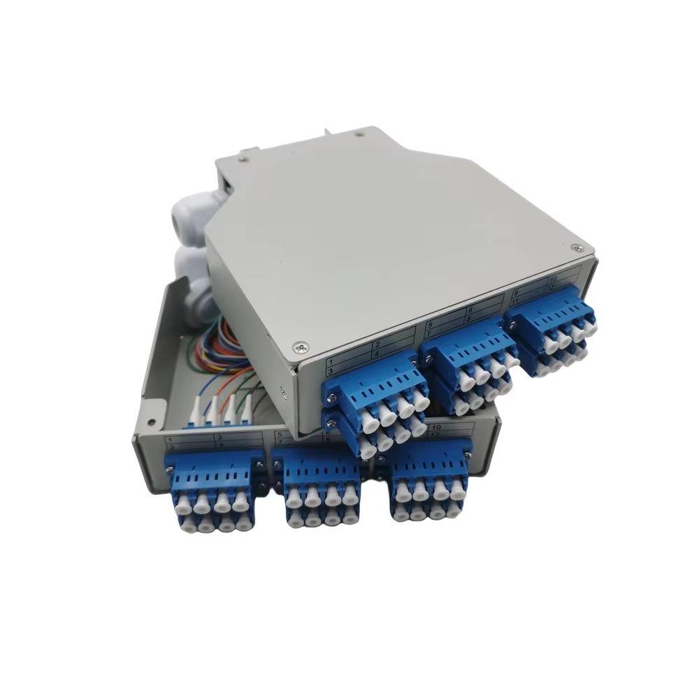 Din Rail Liu 6 Port LC Quad Patch Panel Fiber Optic Terminal Box