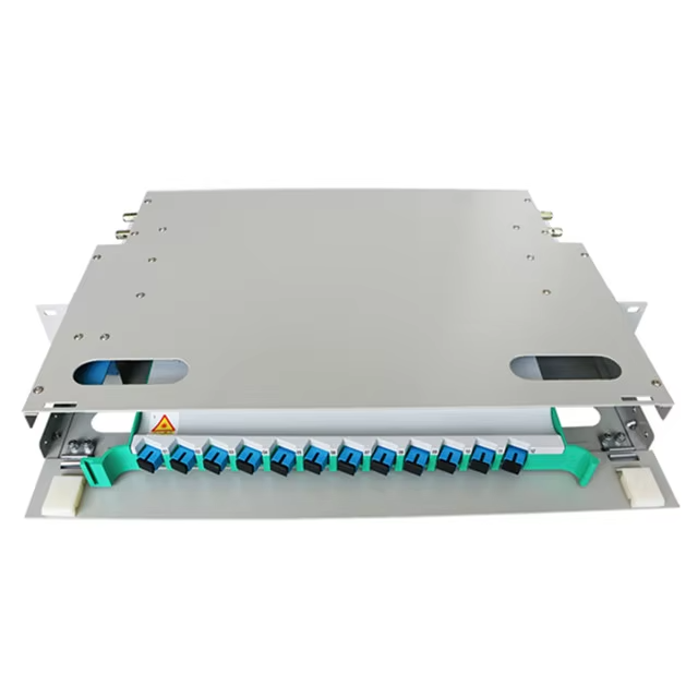 1u 12 Port Drawer Type Rack Mounted Odf Cabinet Fiber Optic Patch Panel