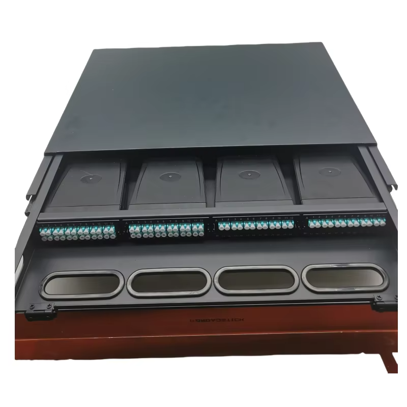 10g 40g 1u MPO / MTP to LC 24f Optical Cassettes 48,72,96,144 Core Mpo Sliding Fiber Optic Patch Panel