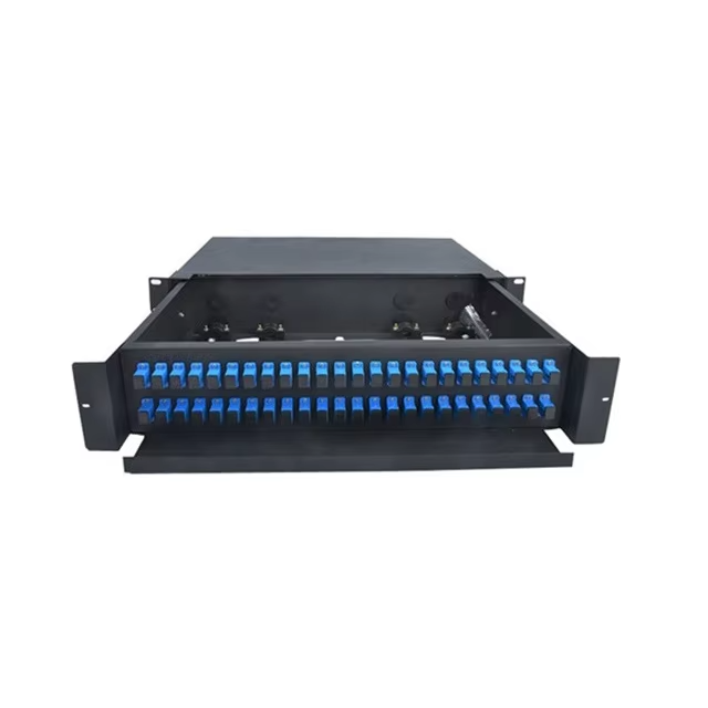 2U 48 port Drawer Optical Termination Box Rack Mount Fiber Optic Patch Panel