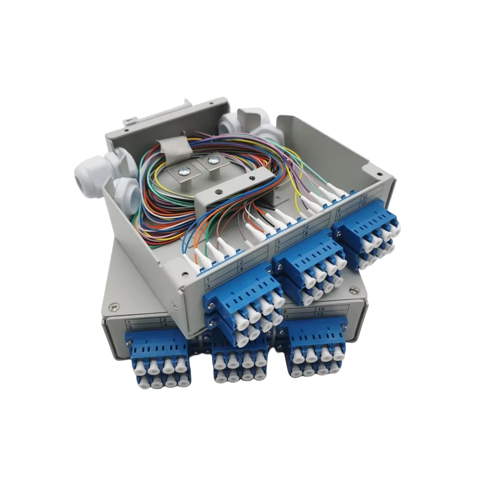 Din Rail Liu 6 Port LC Quad Patch Panel Fiber Optic Terminal Box