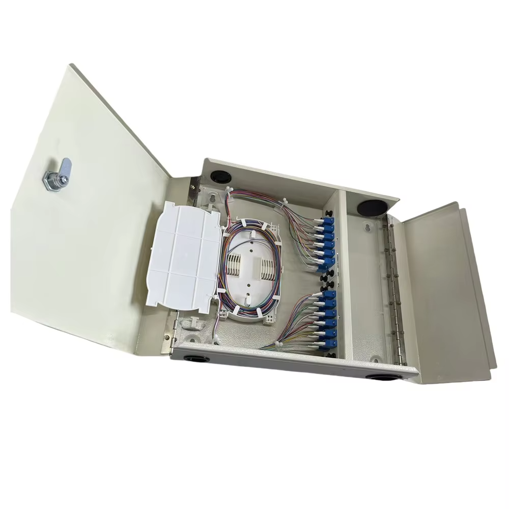 24 Couplers SC Simplex Indoor Wall Mounted Fiber Optic Distribution Box