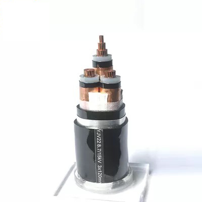 35mm PVC YJV22 Medium Voltage Power Cable Steel Tape Armoured